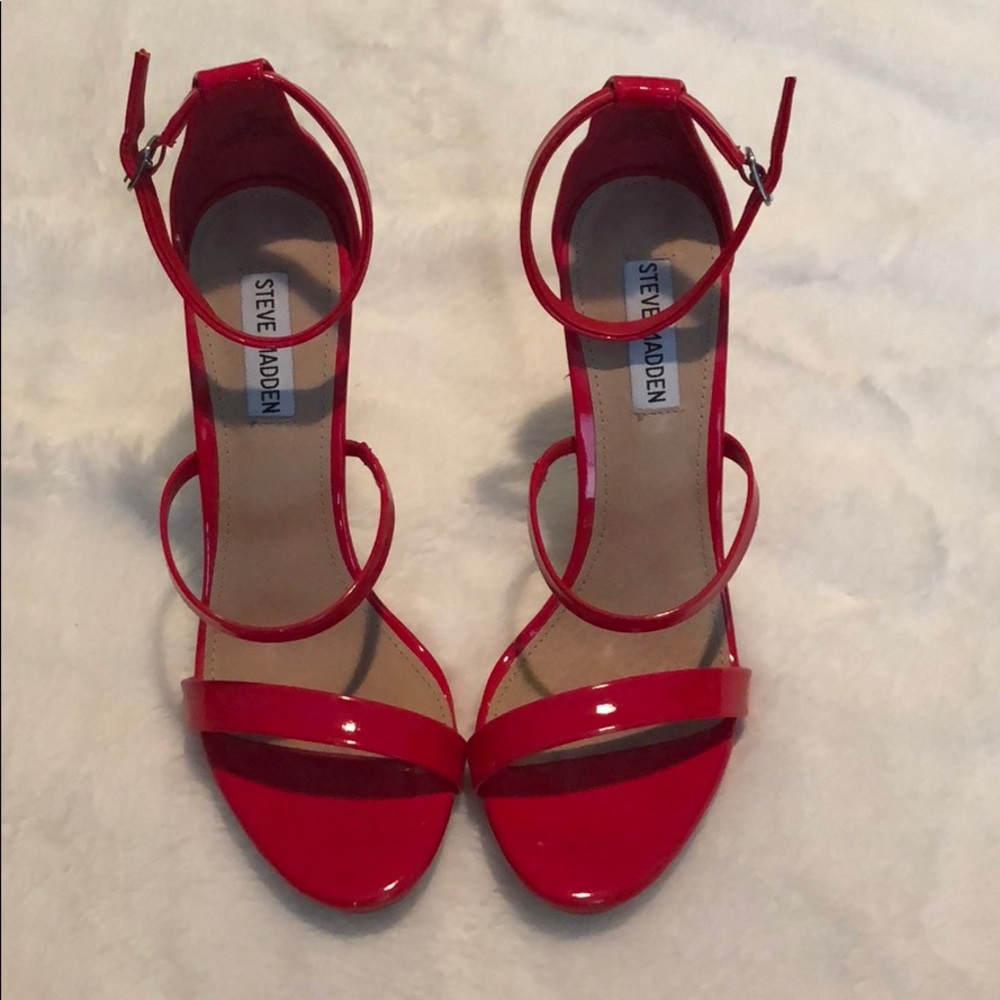 Steve Madden Red Leather heels NEVER WORN
